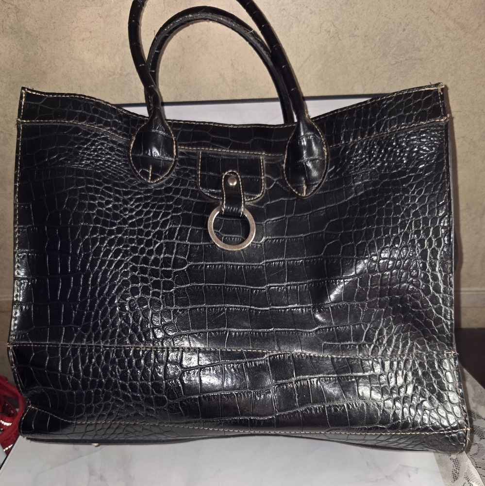 Y2K GEORGE Faux Alligator Work/School Bag